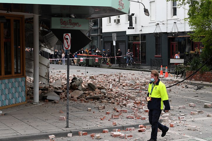 Une réplique de magnitude 4 s'est produite peu après la première secousse, également ressentie à Melbourne. © KEYSTONE/EPA/JAMES ROSS